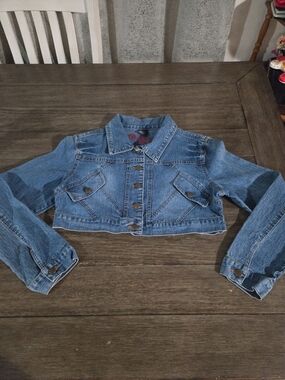 Vintage Destiny Jeans Y2K Cropped DenimJacket Medium Wash BohoShrug Bolero 2000s